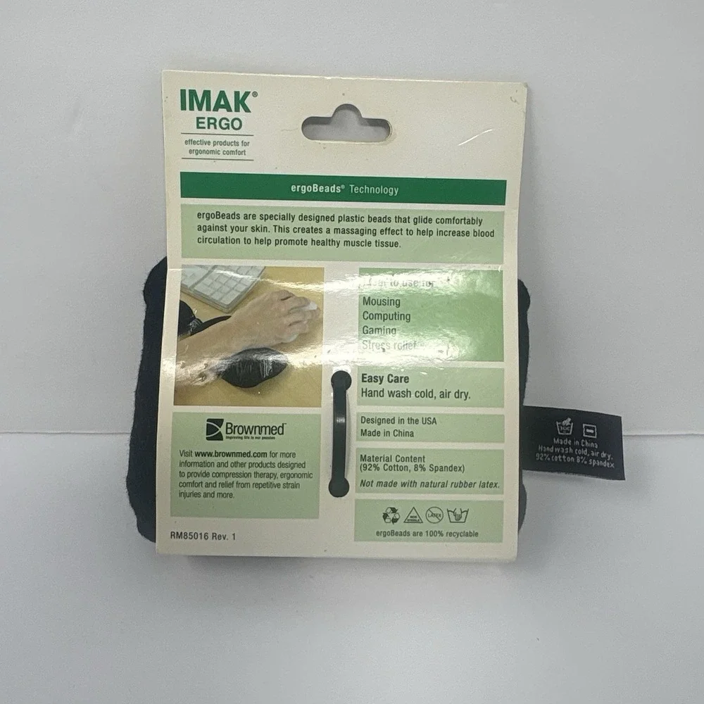 IMAK Ergo Mouse Cushion ErgoBeads Wrist Rest Black A10165 NEW